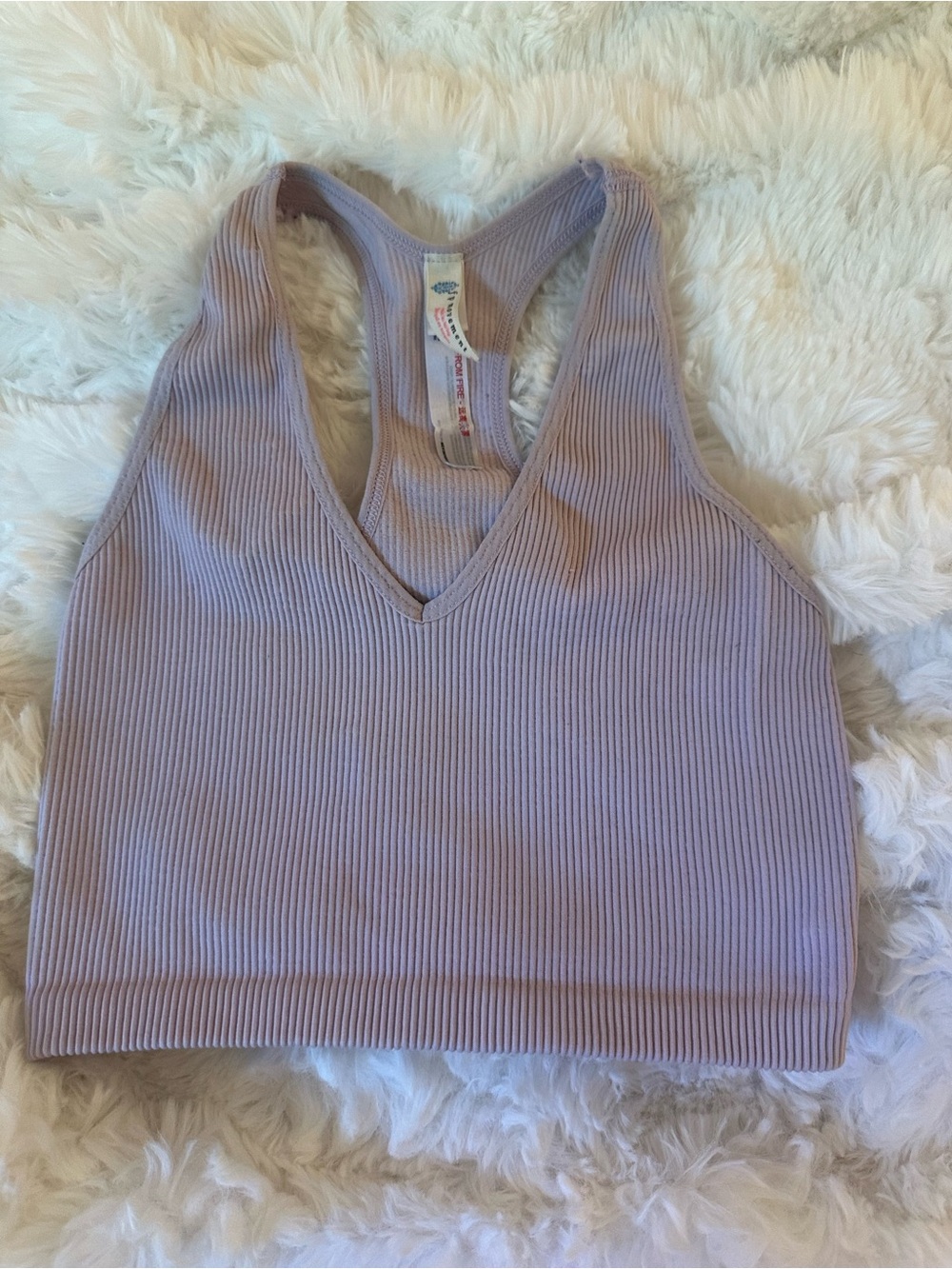 Ribbed Lavender Crop Tank/bra top great for layering